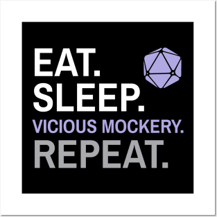 DnD Bard Eat Sleep Vicious Mockery Repeat Posters and Art